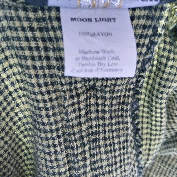 Connies Moon Light Green Black Lagenlook Asymmetrical Top M - Picture 8 of 8